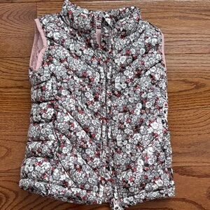 Gap kids Floral Puffer Vest - Black, White, Pink